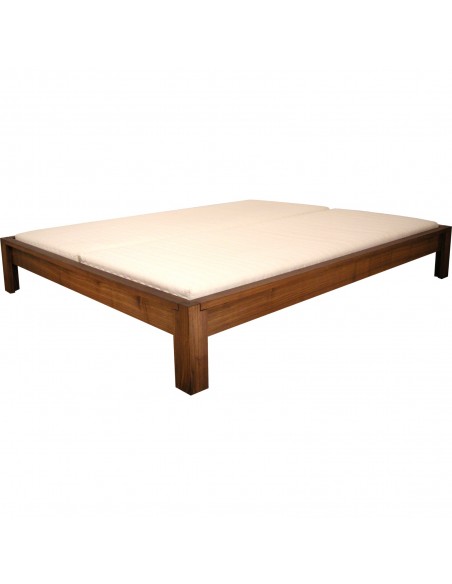 Sato Bett Lotus Holzmuster, Nussbaum Massivholz geölt