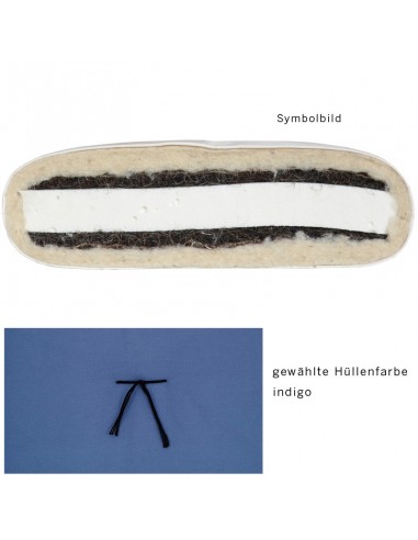 Sato futon upholstered mat Integral indigo with natural latex, horsehair and virgin wool