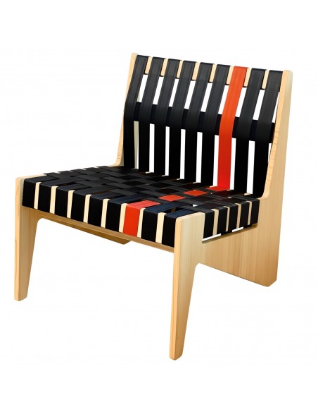 Torinas Belt Chair Lounge schwarz rot