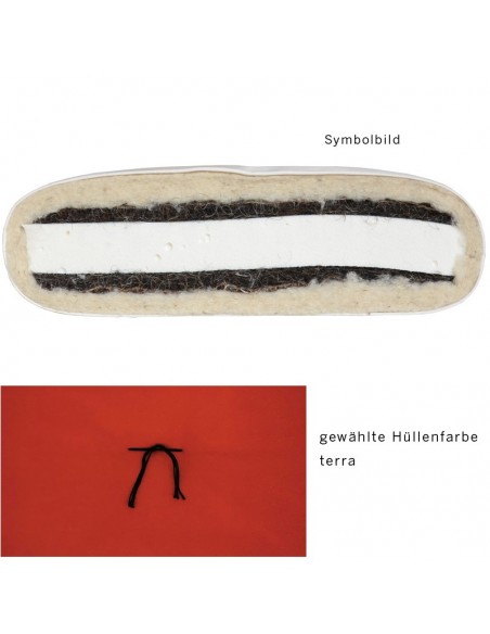 Sato Futon Polstermatte Integral terra mit Natur-Latex, Rosshaar und Schurwolle