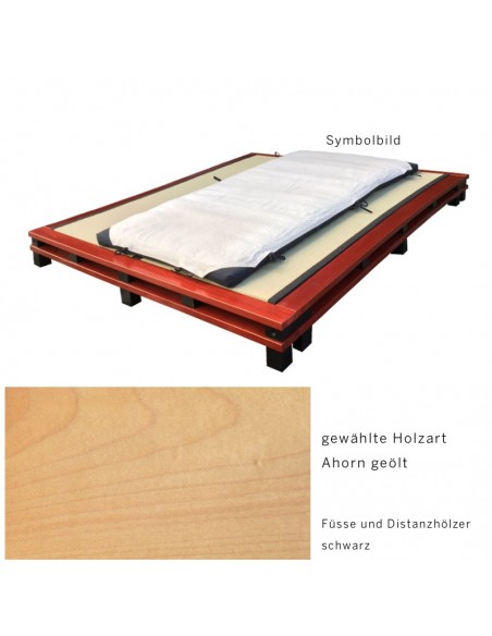 Sato Bett Sandai Holzmuster, Ahorn Massivholz geölt