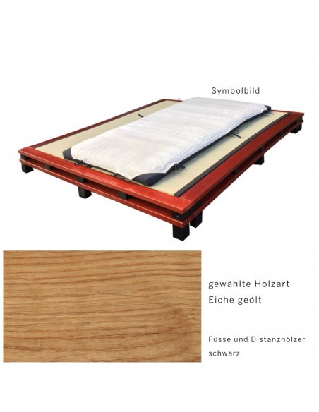 Sato Bett Sandai Holzmuster, Eiche Massivholz geölt