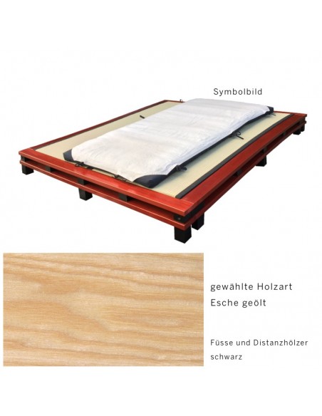 Sato Bett Sandai  Holzmuster, Esche Massivholz geölt