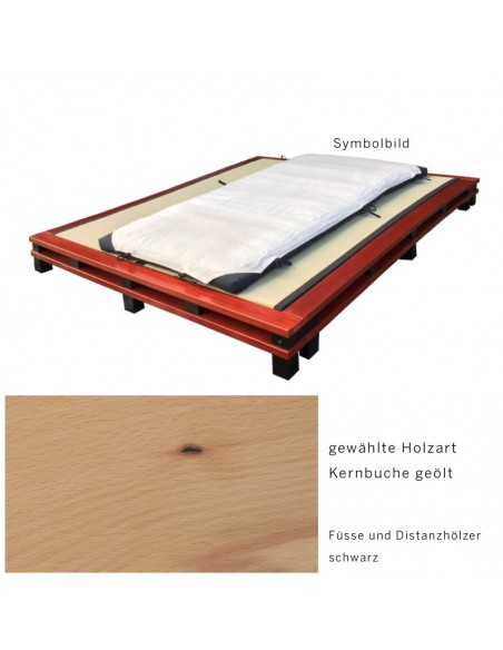 Sato Bett Sandai Holzmuster, Kernbuche Massivholz geölt