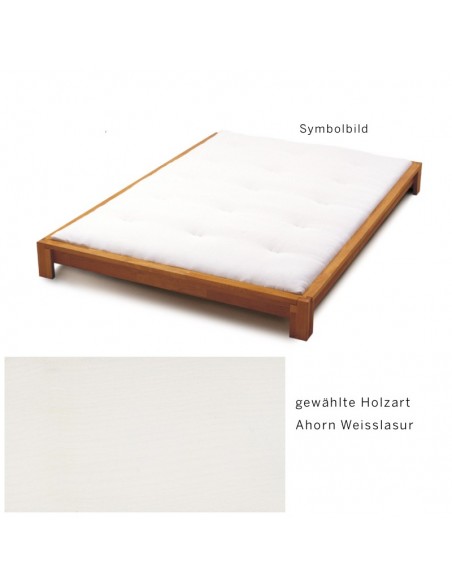 Sato Bett Kobito Holzmuster, Ahorn Weisslasur Massivholz