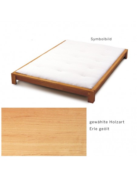 Sato Bett Kobito Holzmuster, Erle geölt Massivholz