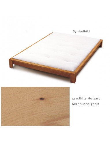 Sato bed Kobito wood pattern, oiled solid beech heartwood