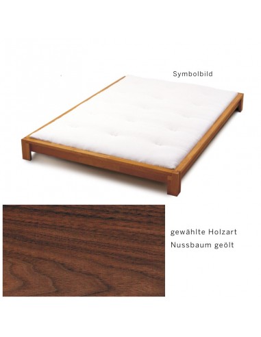 Sato bed Kobito wood pattern, oiled solid walnut