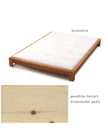 Sato bed Kobito wood pattern, stone pine oiled solid wood