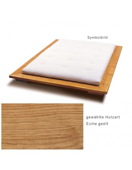 Sato bed Miryoku wood pattern, solid oiled oak