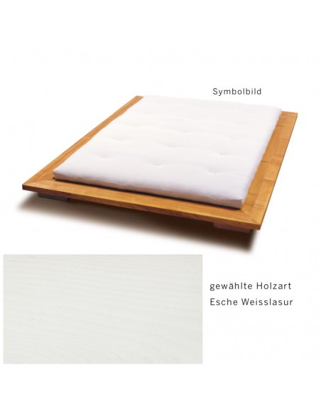 Sato Bett Miryoku Holzmuster, Esche Massivholz Weisslasur