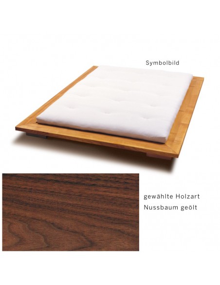 Sato Bett Miryoku Holzmuster, Nussbaum Massivholz geölt