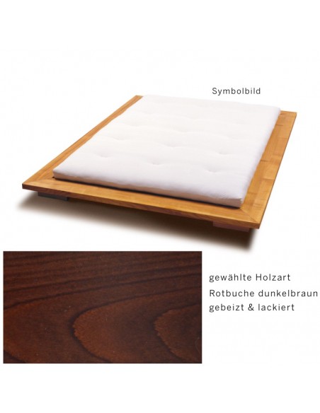 Sato Bett Miryoku Holzmuster, Rotbuche Massivholz dunkelbraun gebeizt lackiert