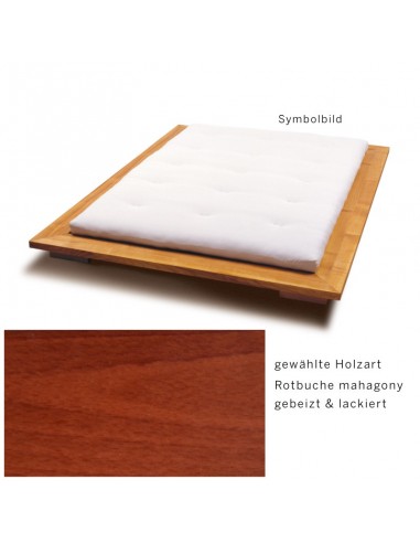 Sato bed Miryoku wood pattern, red beech solid wood mahogany stained lacquered