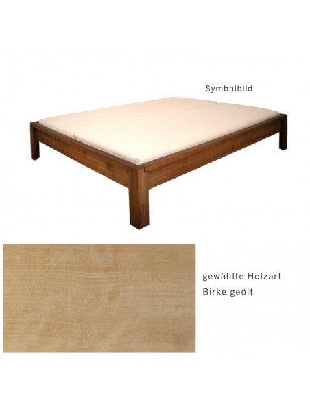Sato Bett Lotus Holzmuster, Birke Massivholz geölt