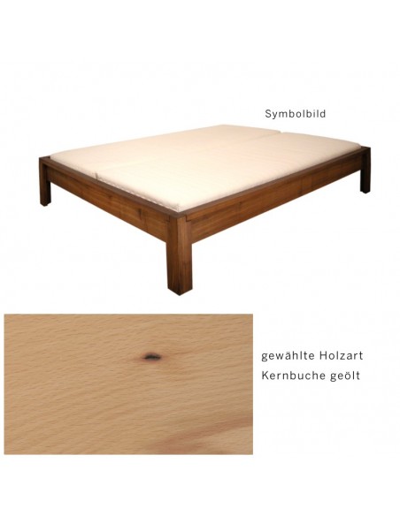 Sato Bett Lotus Holzmuster, Kernbuche Massivholz geölt
