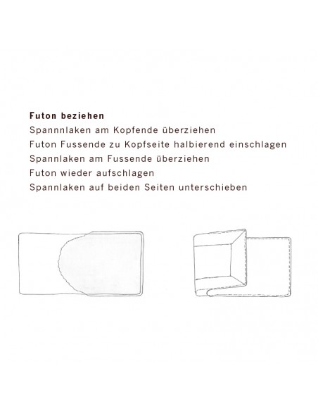 Spannlaken, Bezug, Überzug, Futon, Rollmatte, ohne Gummizug, Sato, Zürich, Baumwolle, Perkal, Percal