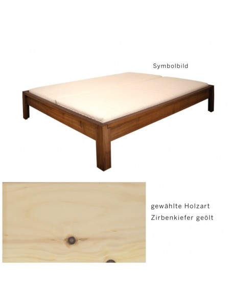 Sato Bett Lotus Holzmuster, Zirbenkiefer Massivholz geölt