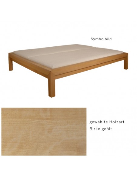 Sato bed Tokusan wood pattern, solid birch oiled