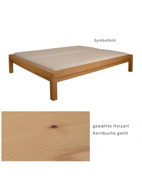 Sato Bett Tokusan Holzmuster, Kernbuche Massivholz geölt