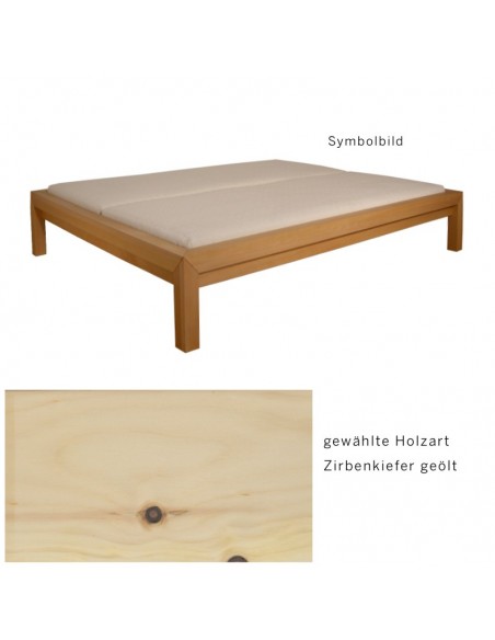 Sato Bett Tokusan Holzmuster, Zirbenkiefer Massivholz geölt