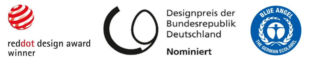 Brühl Sofa Easy Pieces Auszeichnungen: Interior Innovation Award, iF Design Award, red dot Design Award, GOOD DESIGN Award, Blue Angel, Bundespreis Ecodesign, Green Product Award