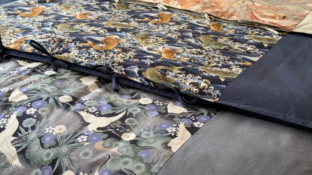 Duvetbezüge mit japanischen Mustern aus dem Sato-Atelier